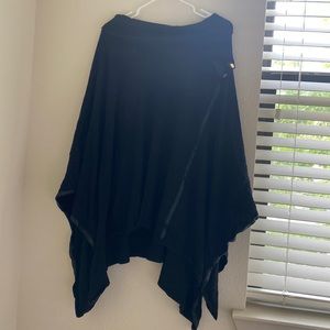Black Bebe M/L cotton poncho with gold details
